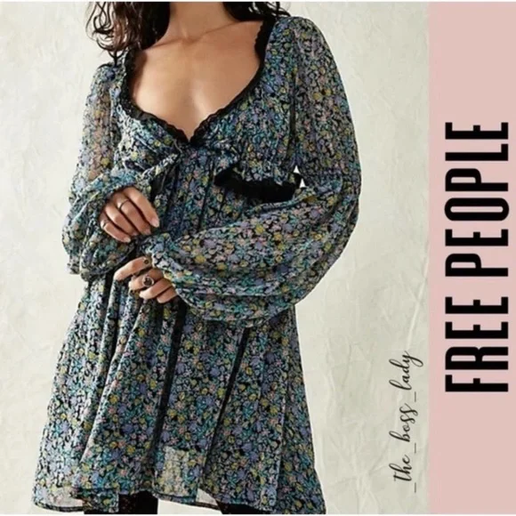 New Free People Pennie Mini Dress size L - Picture 8 of 17